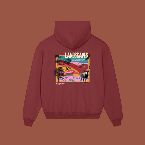 Sweat à capuche épais "Landscape" 100% bio Femme
