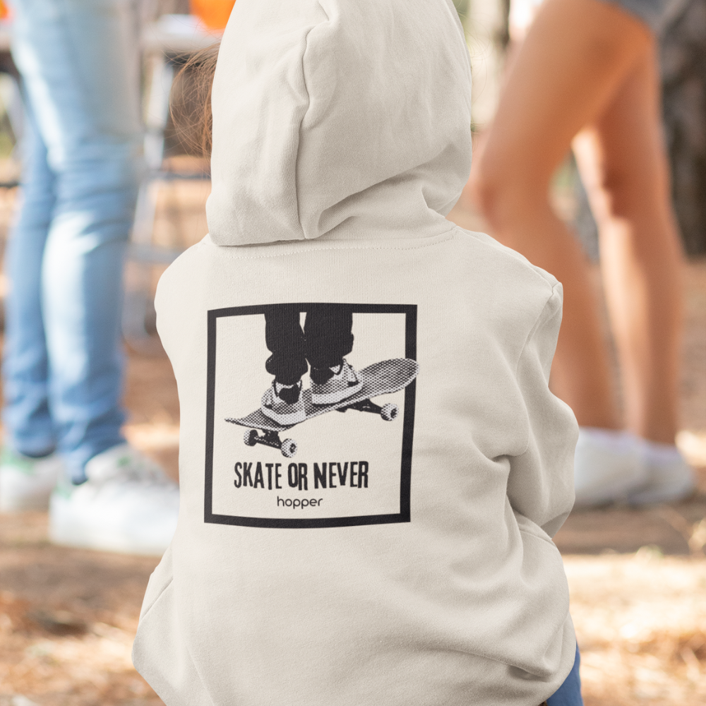 Sweat à capuche épais "Skate or Never"