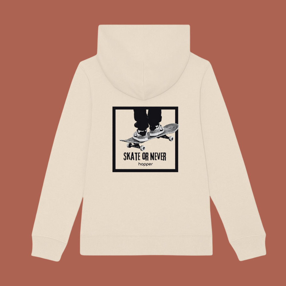 Sweat à capuche épais "Skate or Never"