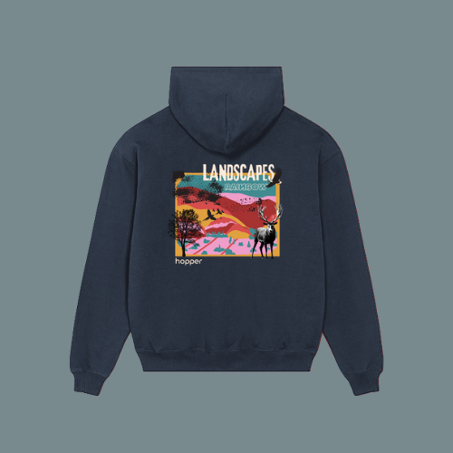 Sweat à capuche épais "Landscape" 100% bio Femme
