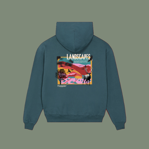 Sweat à capuche épais "Landscape" 100% bio Femme