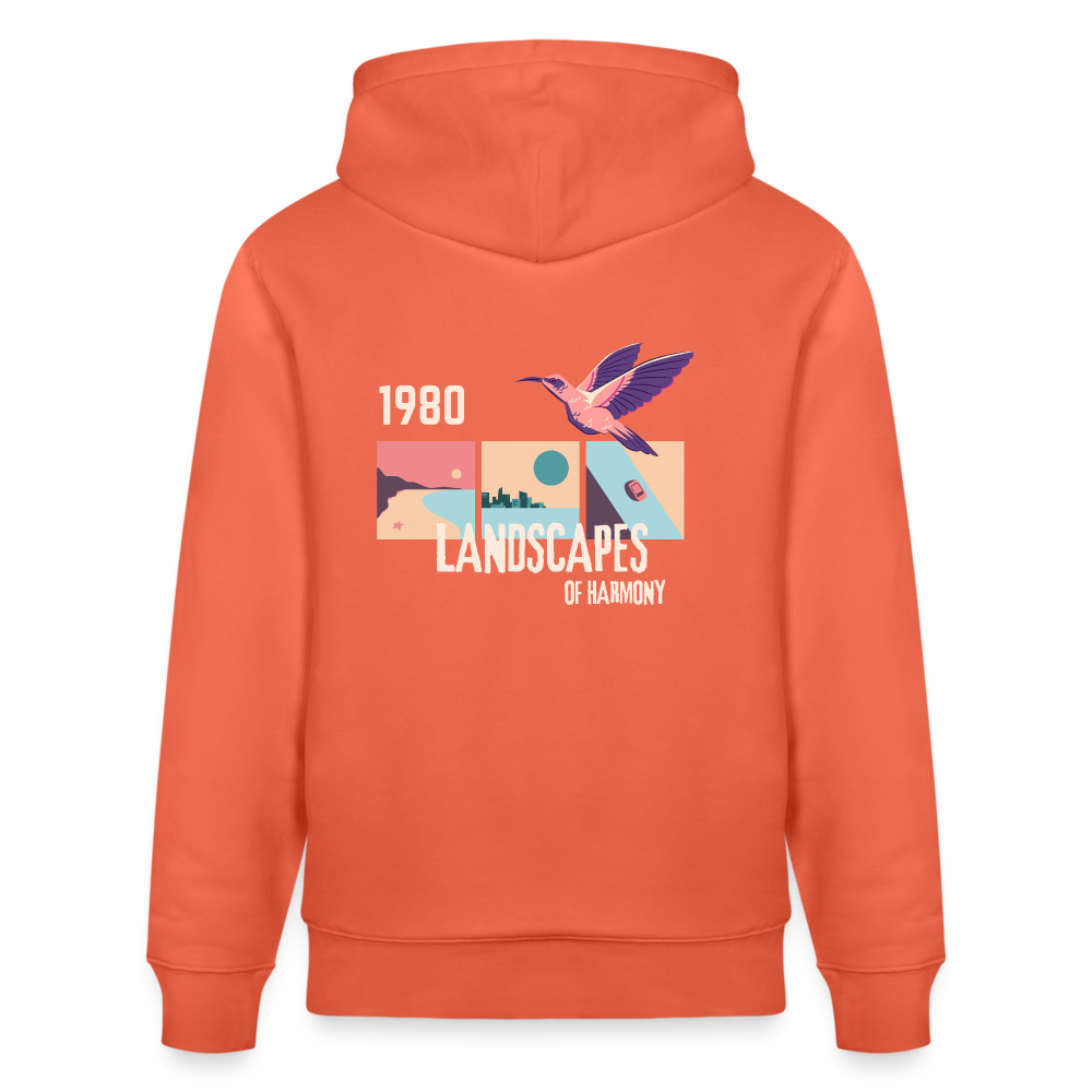 Sweat à capuche bio "Landscape" Unisexe - rouge clair