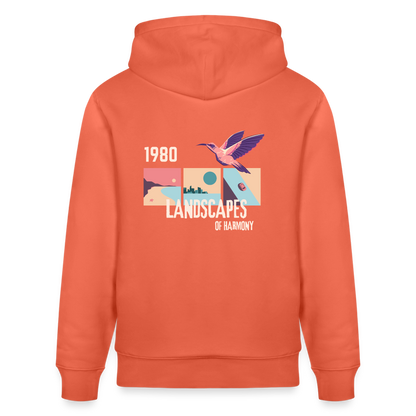 Sweat à capuche bio "Landscape" Unisexe - rouge clair
