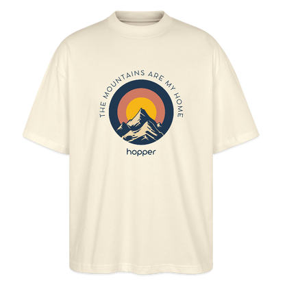 T-shirt bio oversize bio - blanc gris