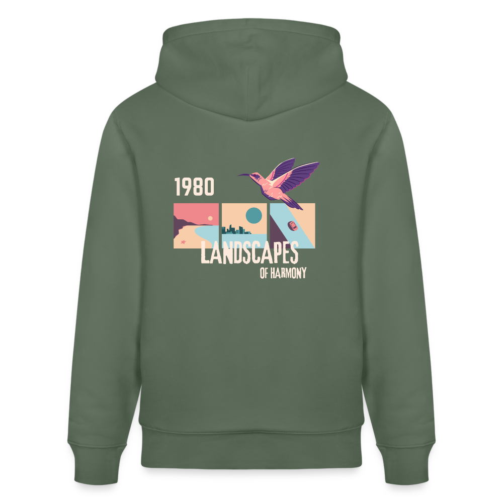 Sweat à capuche bio "Landscape" Unisexe - vert sapin