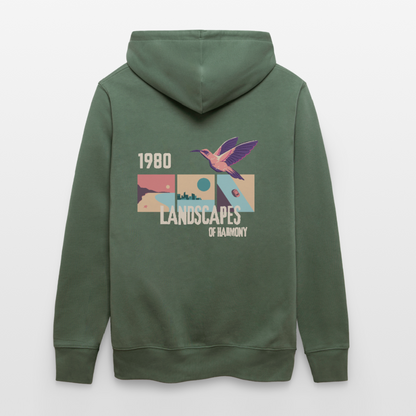 Sweat à capuche bio "Landscape" Unisexe - vert sapin