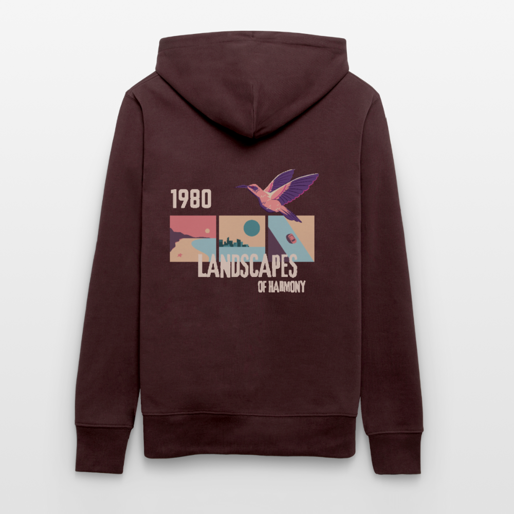 Sweat à capuche bio "Landscape" Unisexe - maroon