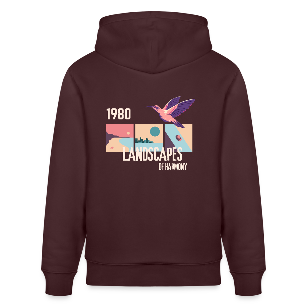 Sweat à capuche bio "Landscape" Unisexe - maroon