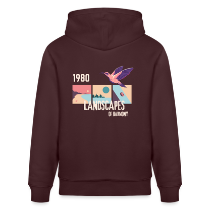 Sweat à capuche bio "Landscape" Unisexe - maroon