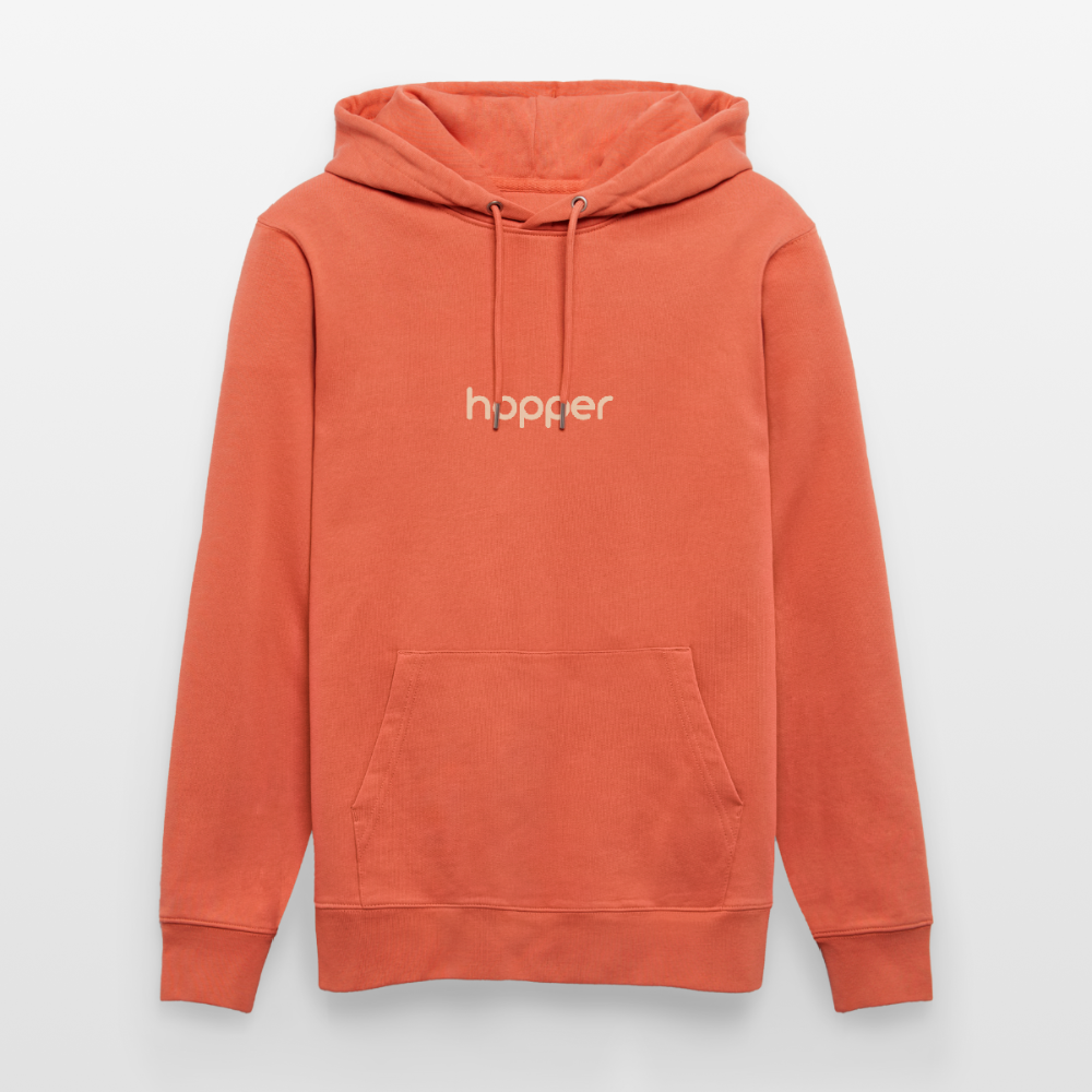 Sweat à capuche bio "Landscape" Unisexe - rouge clair