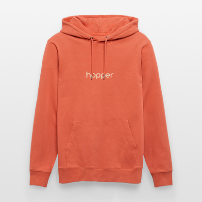 Sweat à capuche bio "Landscape" Unisexe - rouge clair