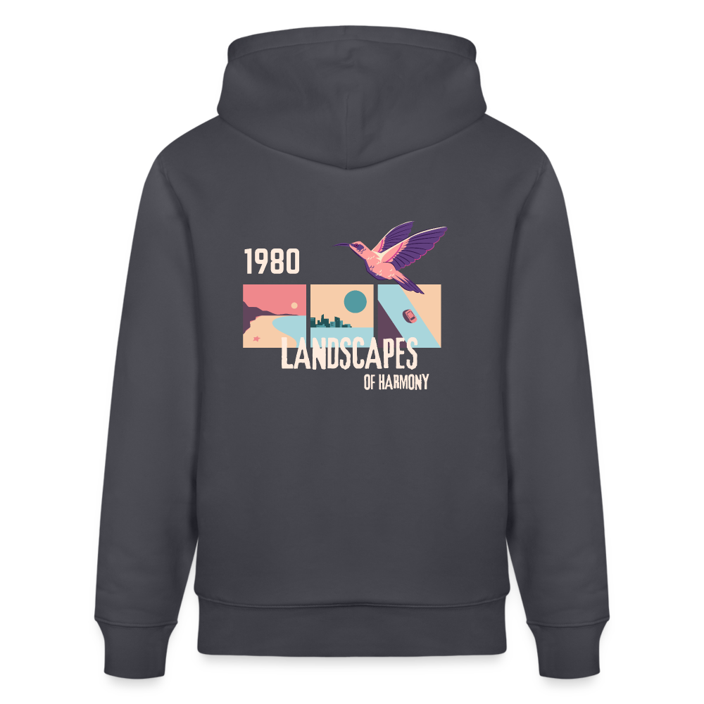 Sweat à capuche bio "Landscape" Unisexe - bleu indigo