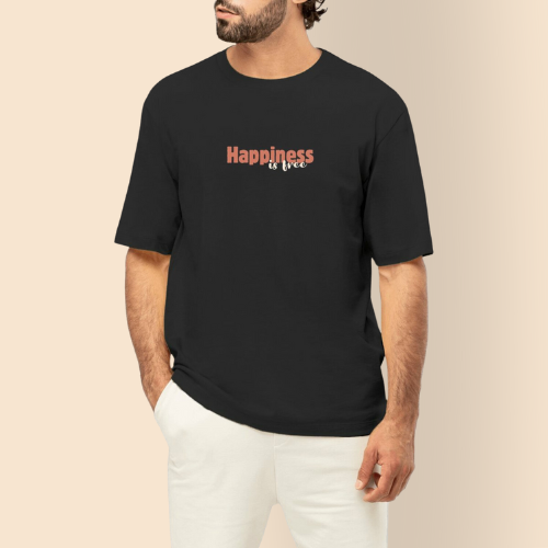 T-shirt Oversized "Happiness is Free"