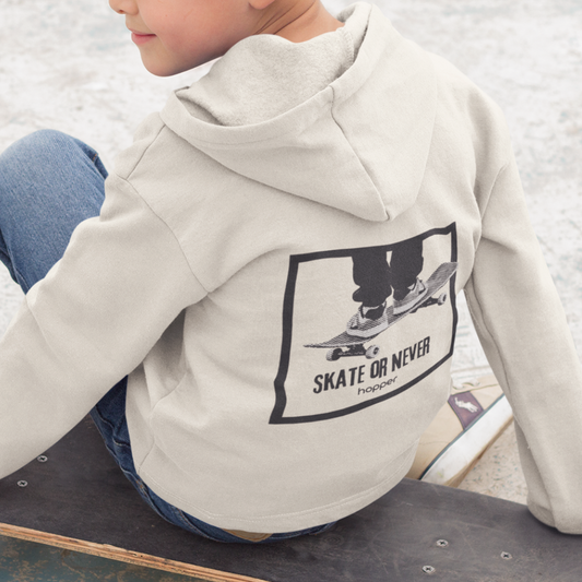 Sweat à capuche épais "Skate or Never"