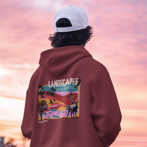 Sweat à capuche épais "Landscape" 100% bio