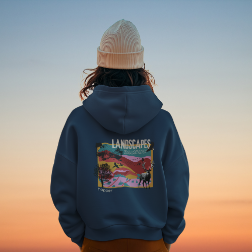 Sweat à capuche épais "Landscape" 100% bio Femme
