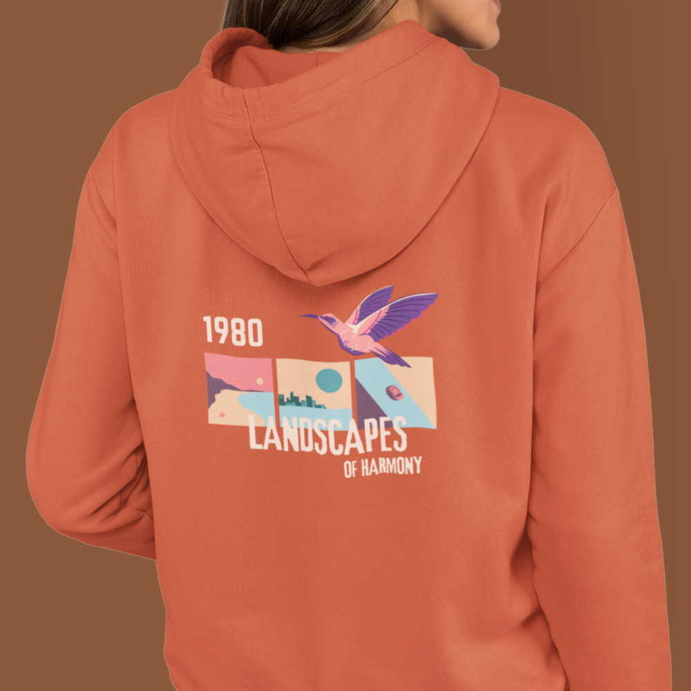 Sweat à capuche bio "Landscape" Femme