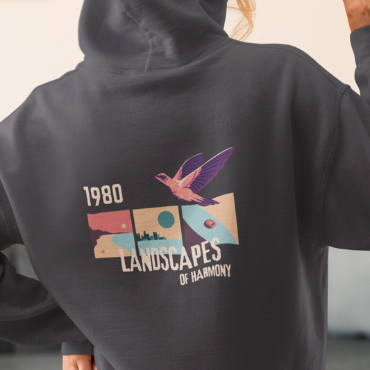 Sweat à capuche bio "Landscape" Femme