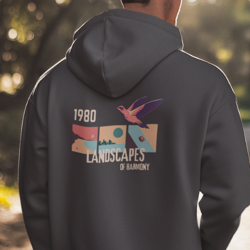 Sweat à capuche bio "Landscape 1980"